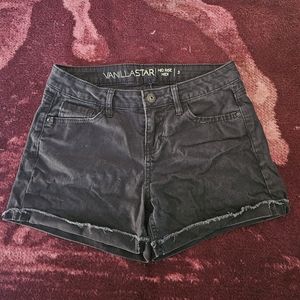 Vanilla Star Mid Rise Women's Black Jean Shorts Size 3